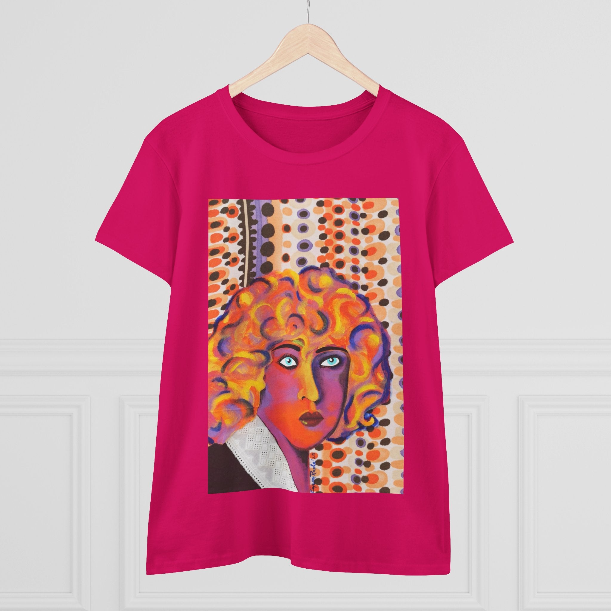 Artistic Nahui Olin Portrait Tee — Vibrant Pop Art Woman Graphic T‑Shirt