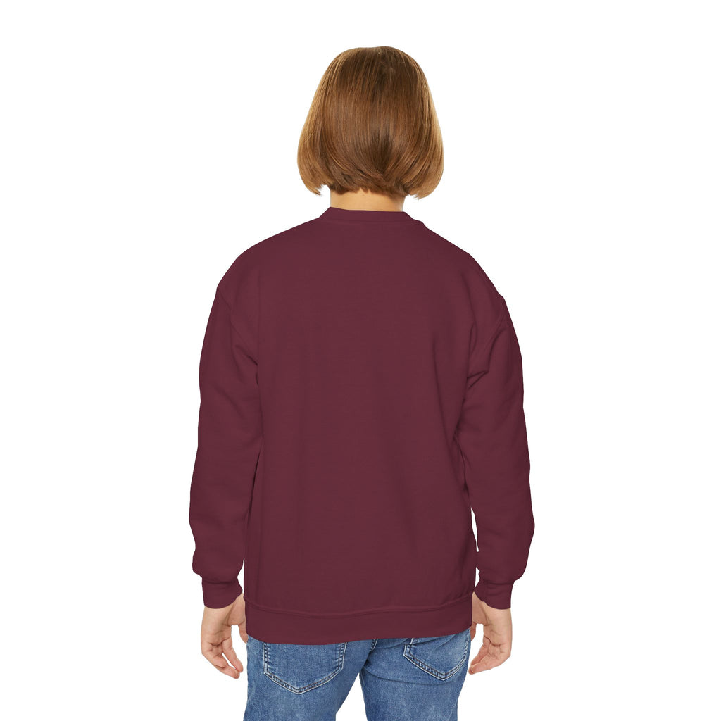 "Tin Heart" Youth Crewneck Sweatshirt — Bright Sacred Heart Graphic Tee for Kids
