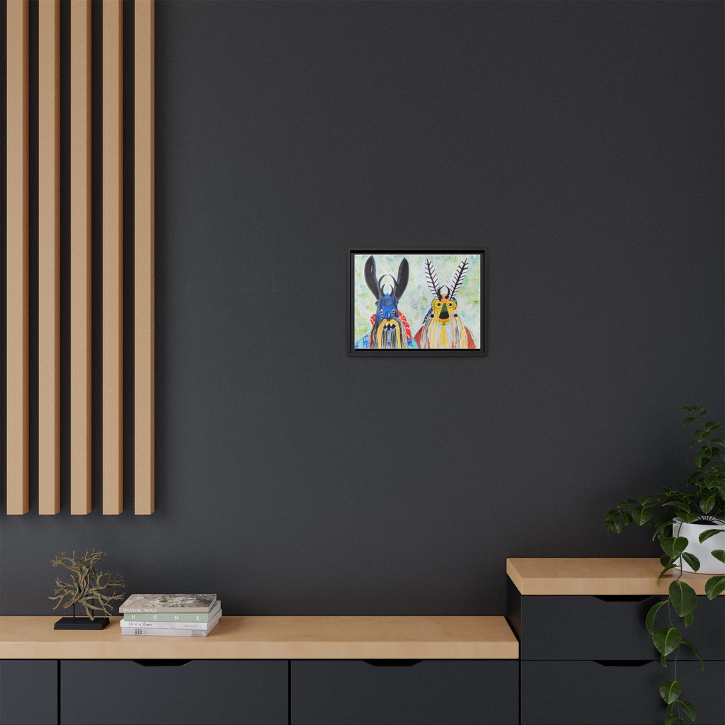 Colorful Folk Mask Matte Canvas Print (Framed)