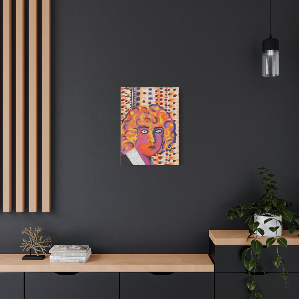 Colorful Pop Art Nahui Olin Portrait Canvas - Matte Stretched Wall Art