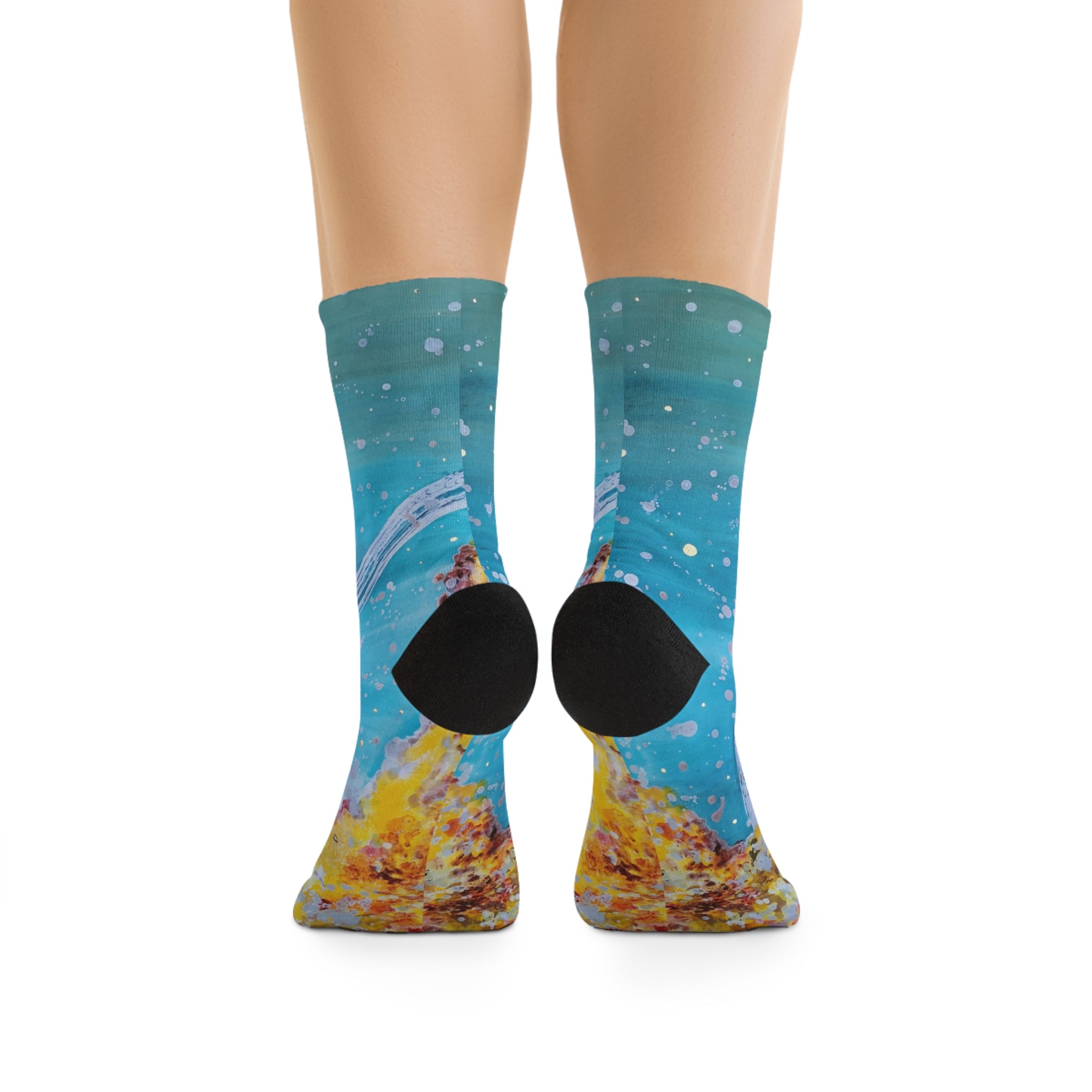 Ocean Whale Crew Socks — Recycled Poly Aquatic Print Socks