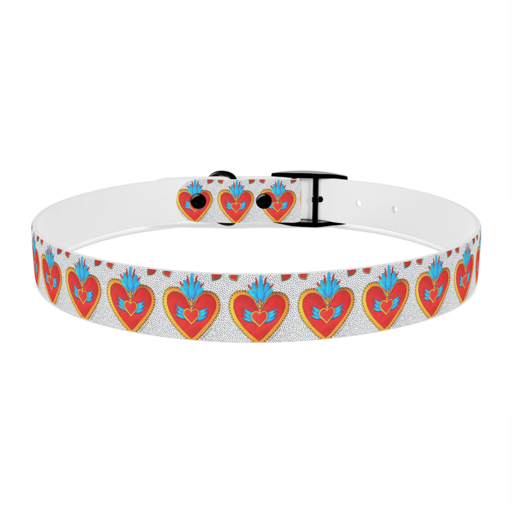 Collier pour chien motif Sacré-Cœur — Motif cœur coloré d'art populaire pour animaux de compagnie