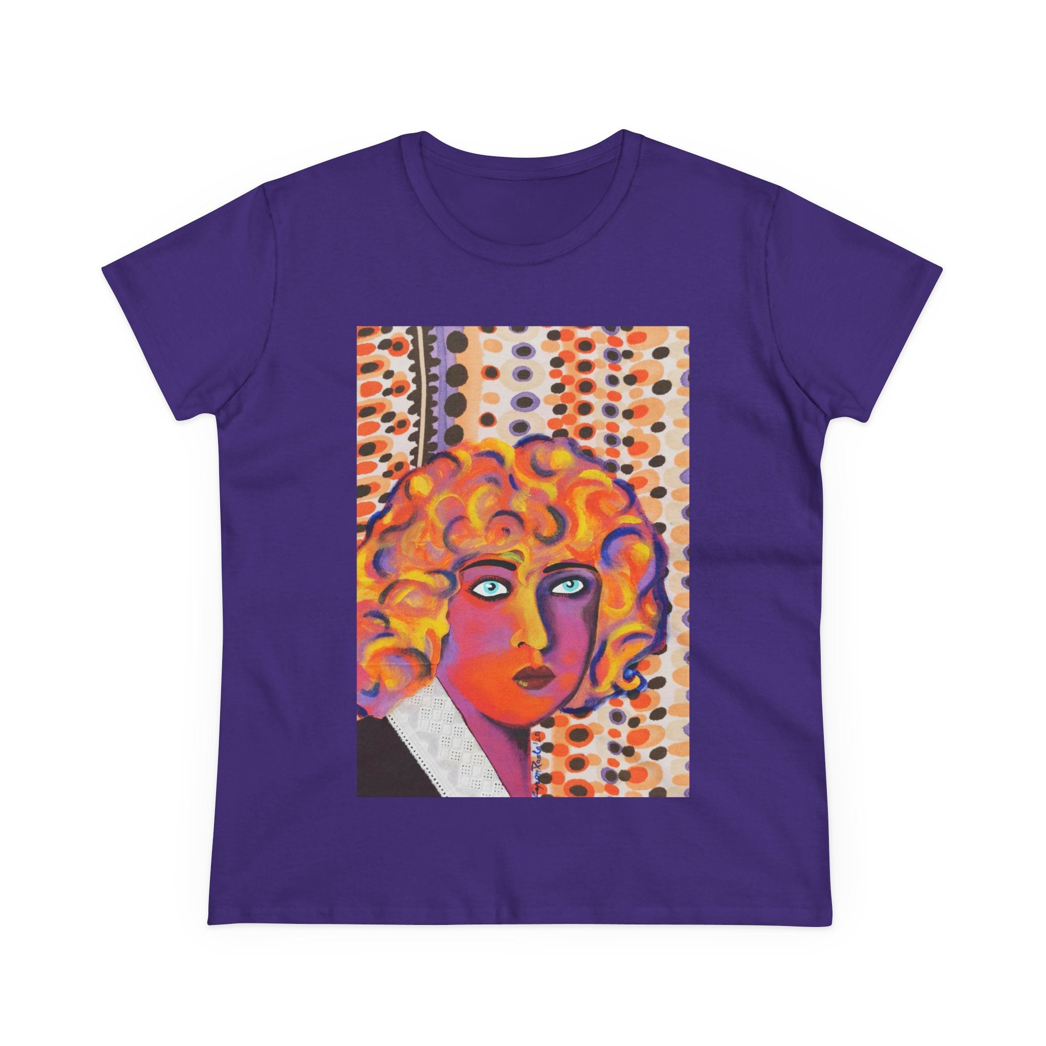 Artistic Nahui Olin Portrait Tee — Vibrant Pop Art Woman Graphic T‑Shirt