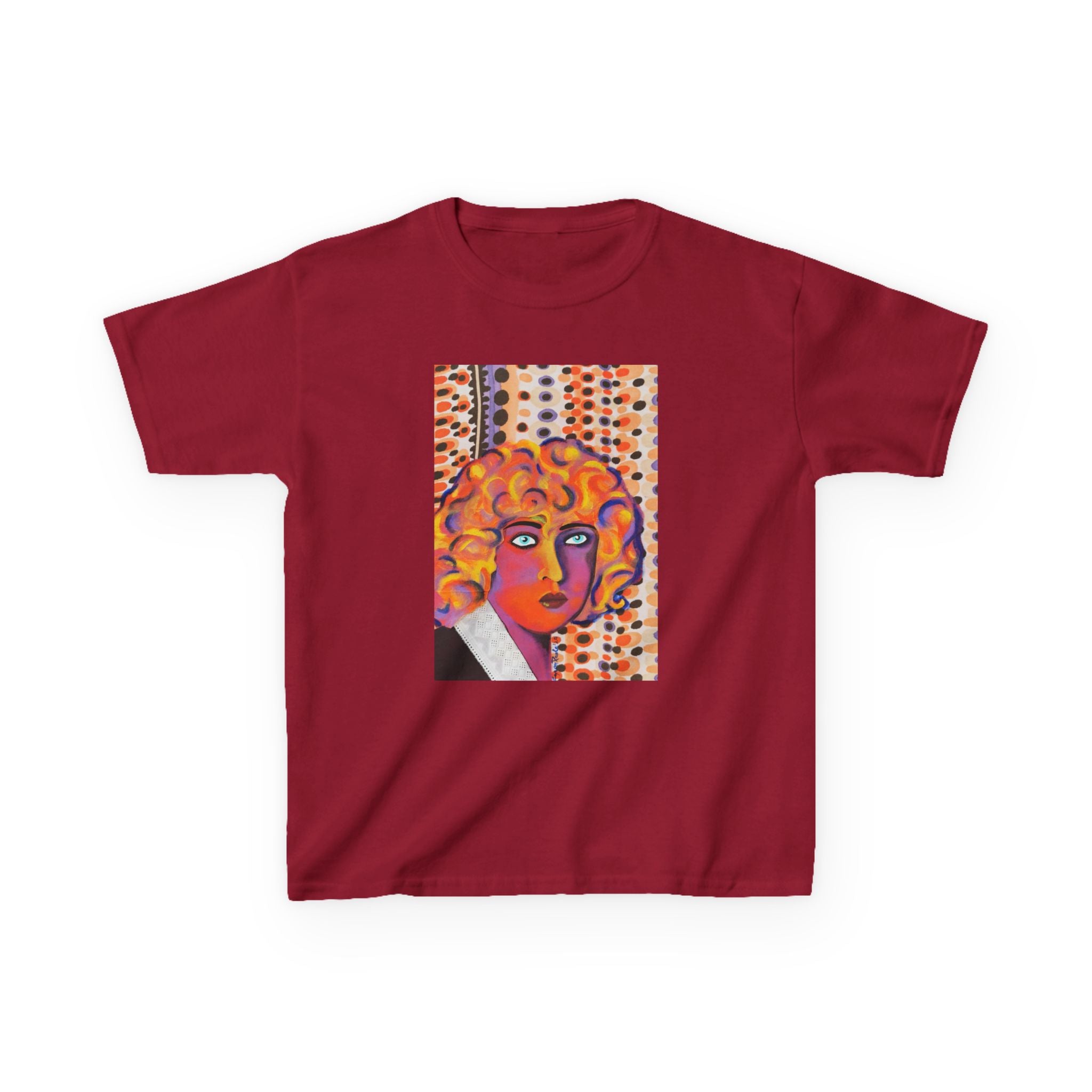 Kids Art Tee — Colorful Nahui Olin Pop Portrait Graphic