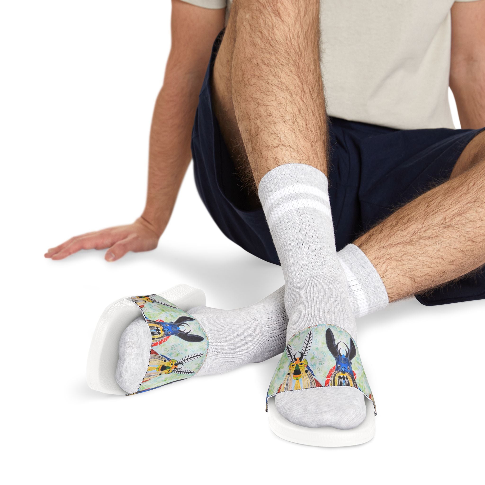 Floral Surf Slide Sandals — Men's Removable-Strap Beach Slides