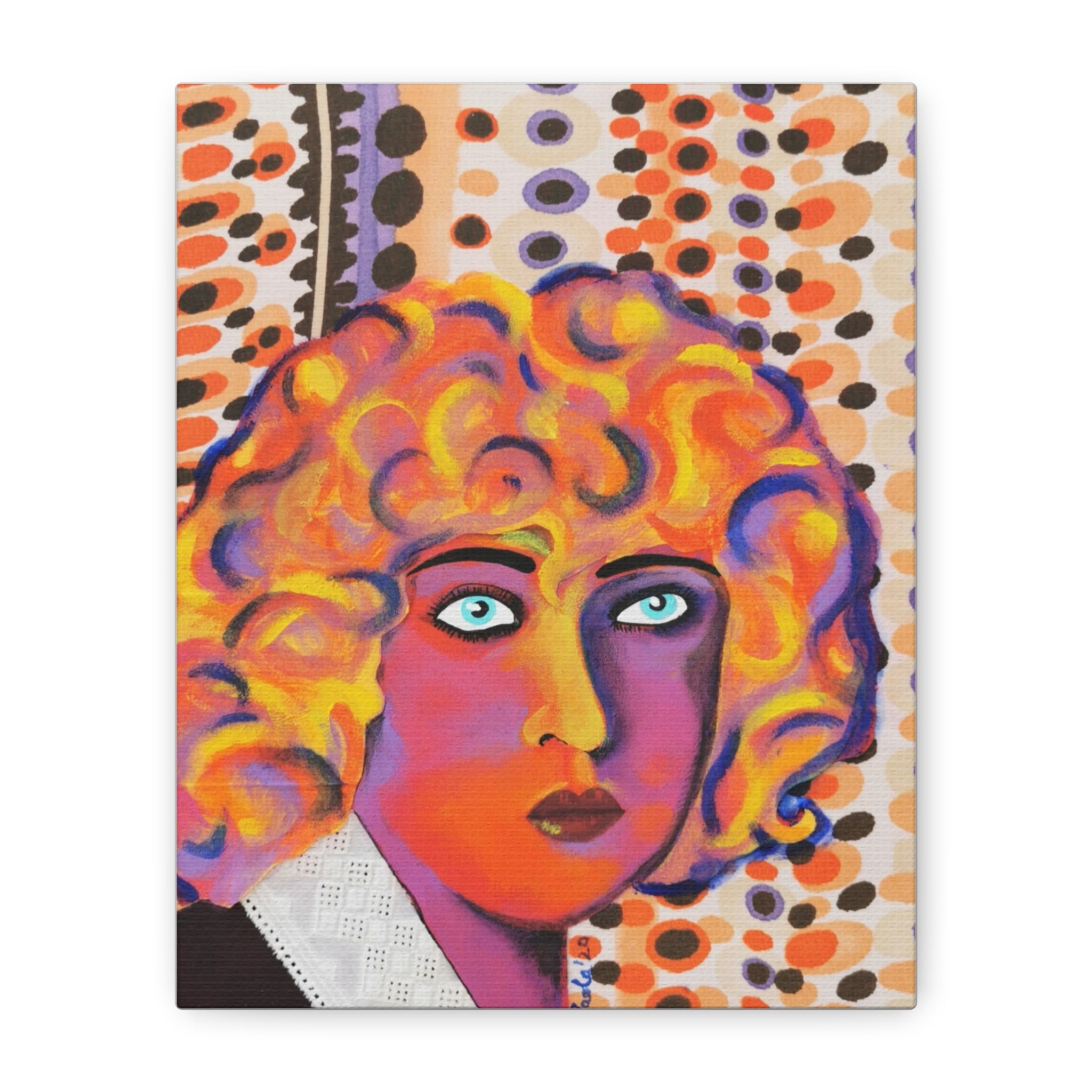 Colorful Pop Art Nahui Olin Portrait Canvas - Matte Stretched Wall Art