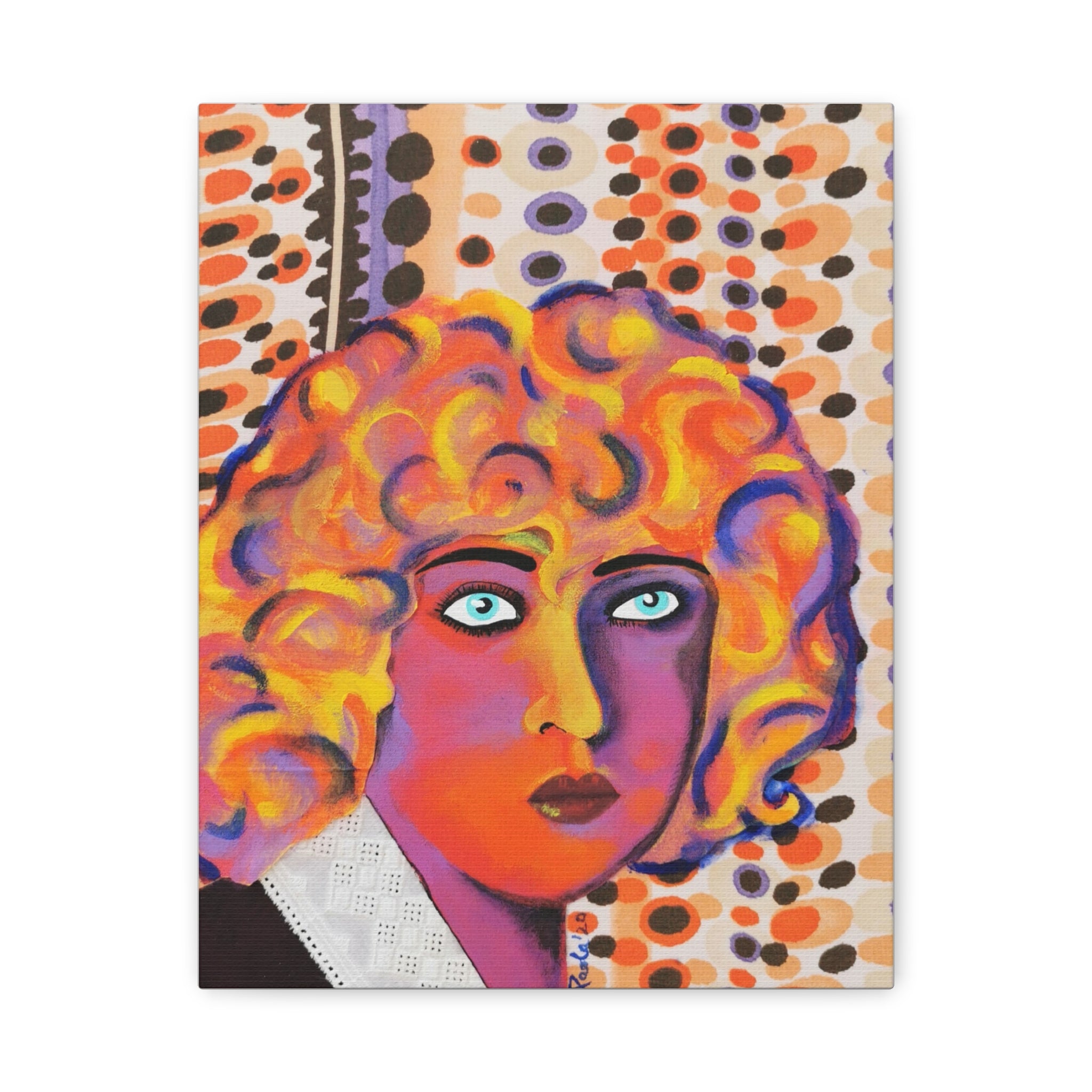 Colorful Pop Art Nahui Olin Portrait Canvas - Matte Stretched Wall Art