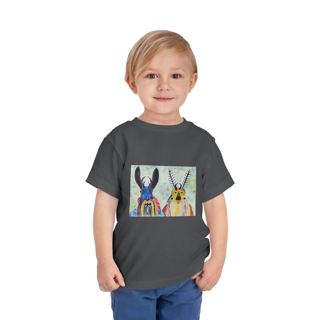 Toddler Tee — Colorful Folk Deer Illustration Kids Shirt