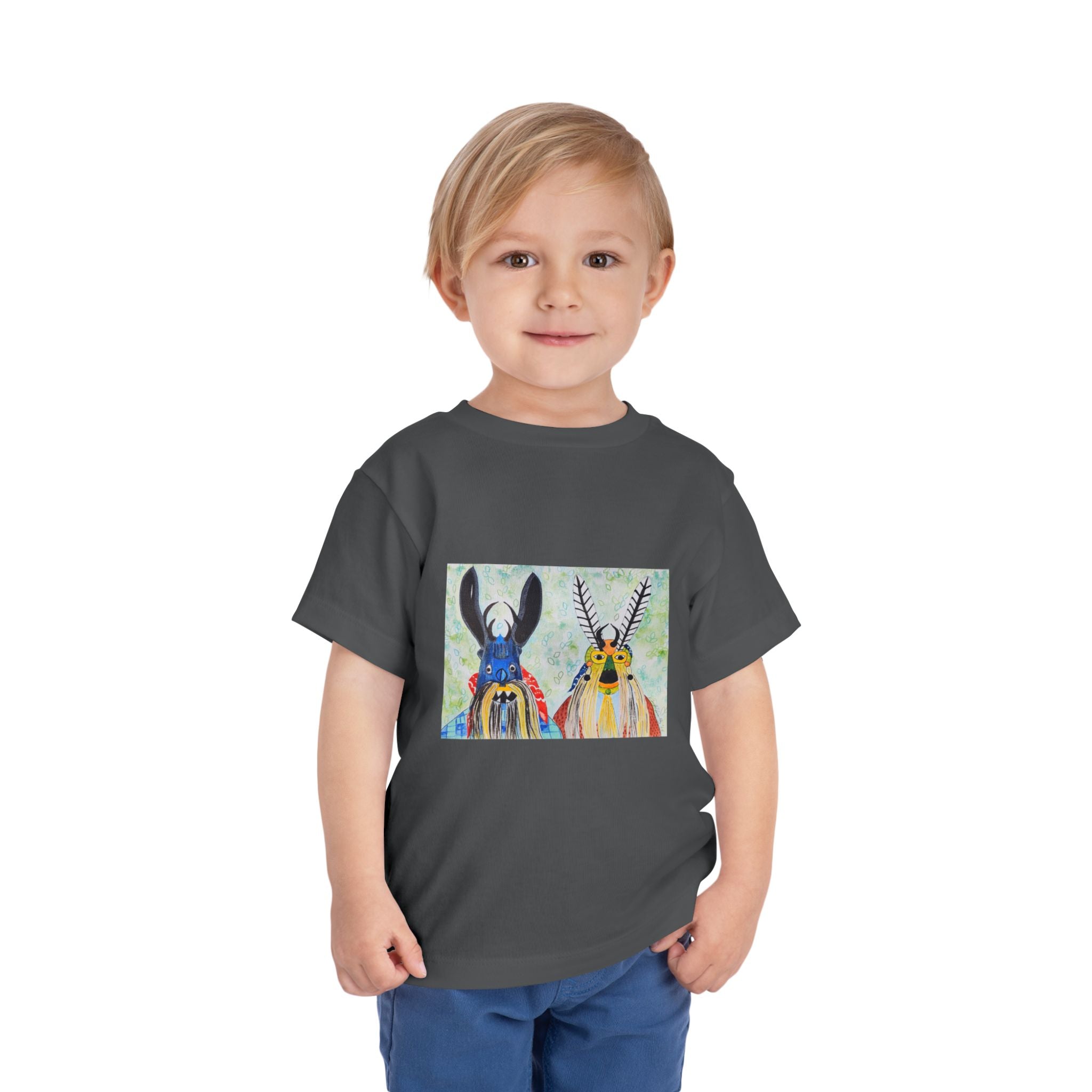 Toddler Tee — Colorful Folk Deer Illustration Kids Shirt