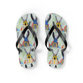 Colorful Watercolor Goat Flip Flops — Boho Farm Animal Summer Sandals