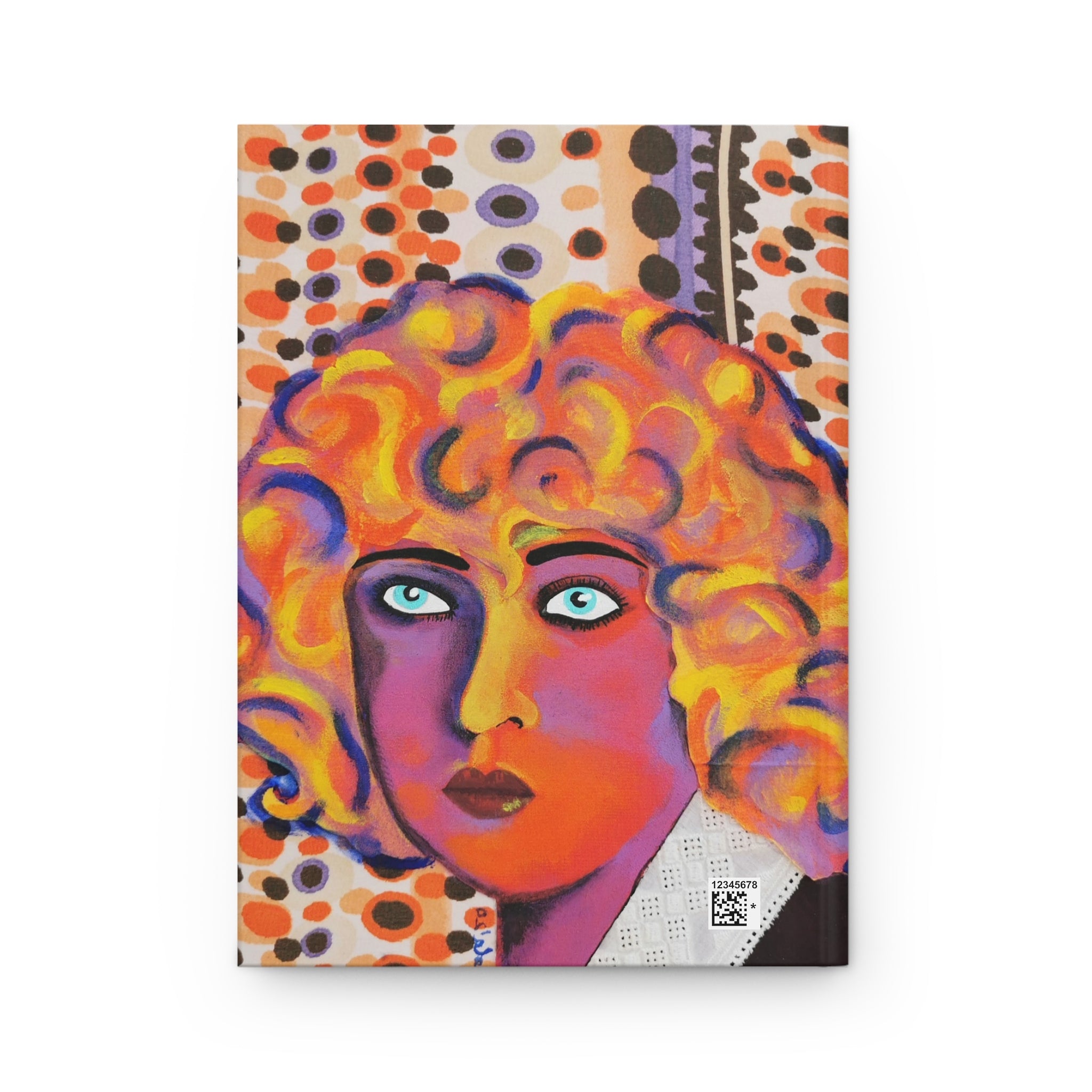 Abstract Pop Art Nahui Olin's Portrait Hardcover Journal — Colorful Vintage Woman Design