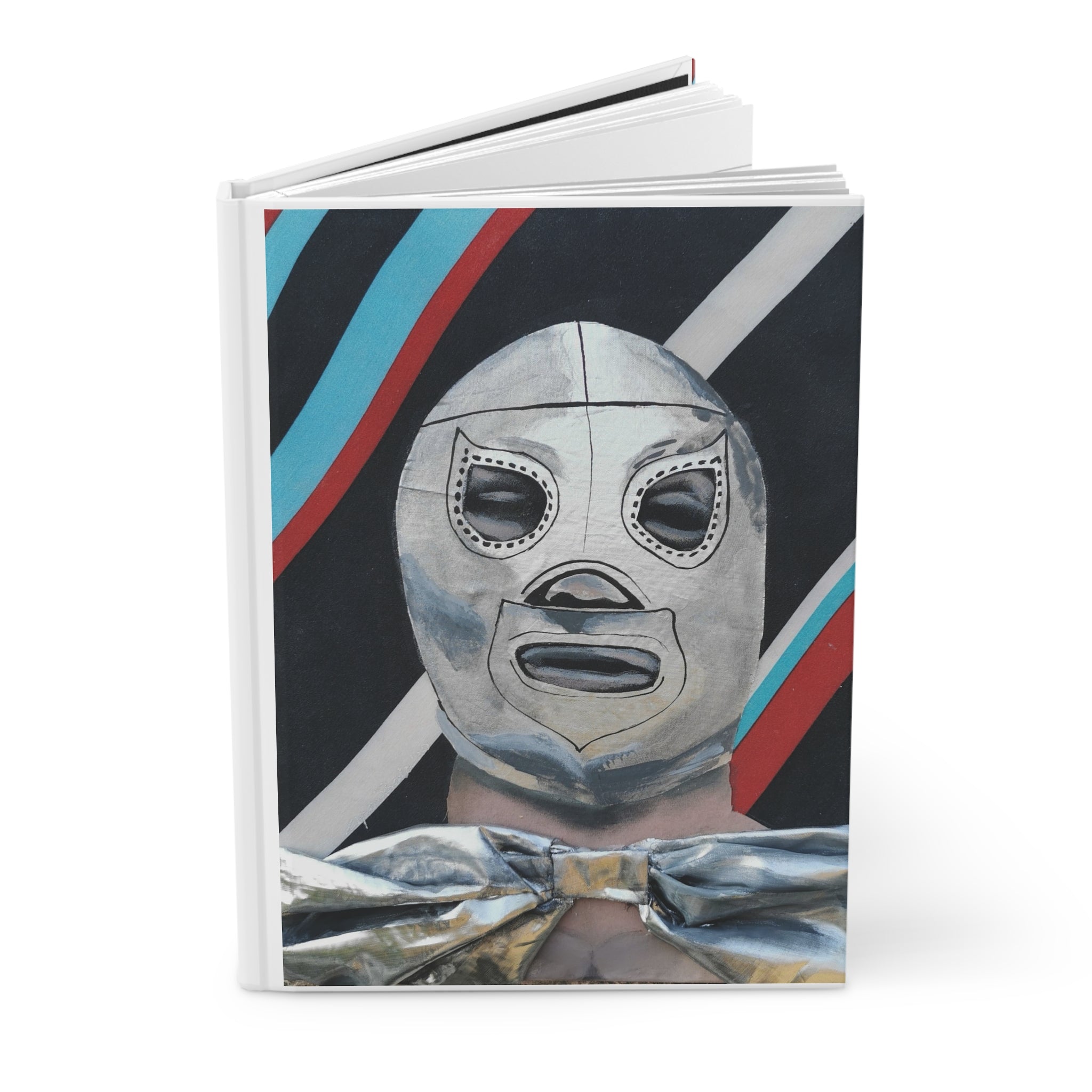 "El Santo" Luchador Mask Hardcover Journal — Retro Wrestling Art Notebook