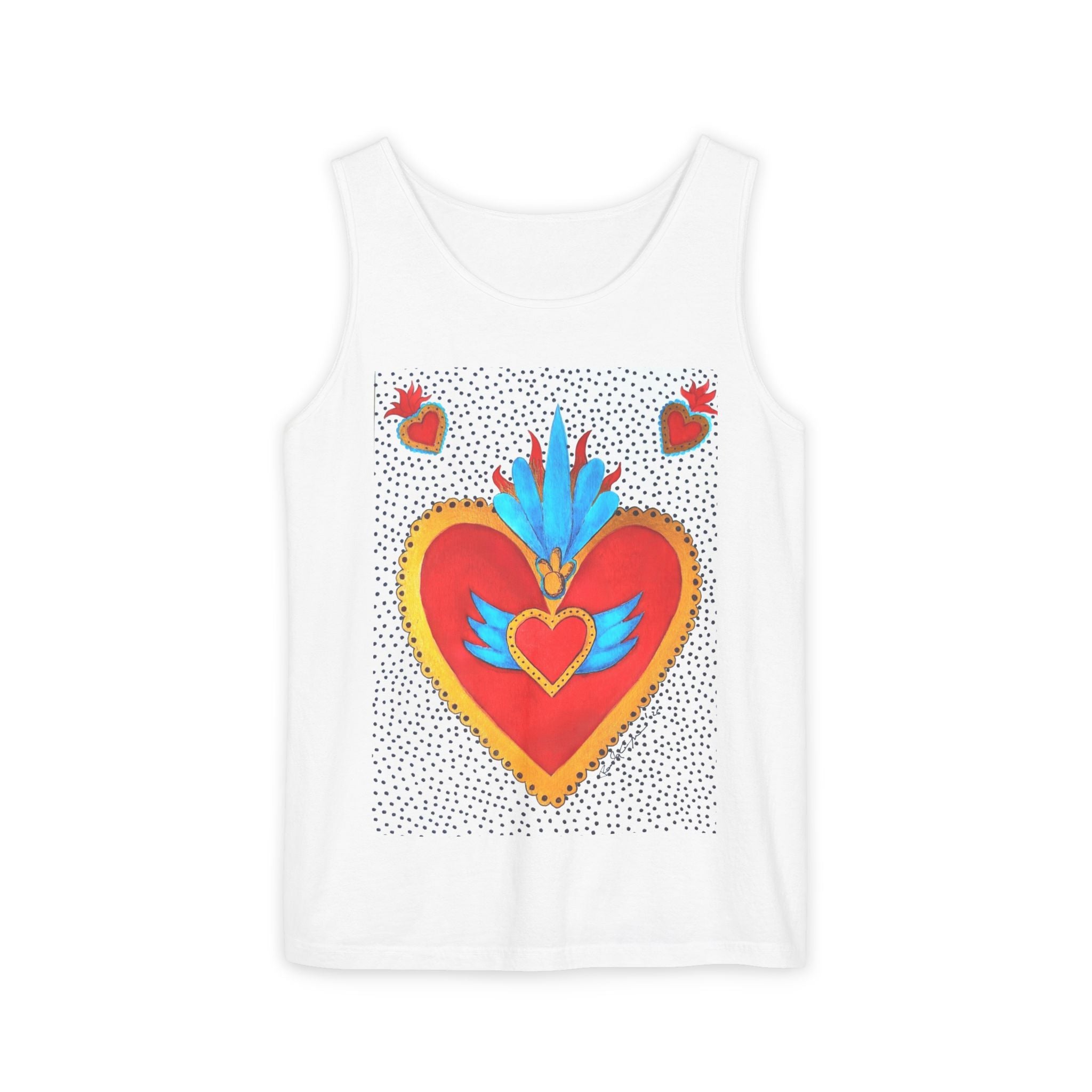 Sacred Heart Tank Top — Vibrant Winged Heart Graphic for Valentine & Everyday Wear