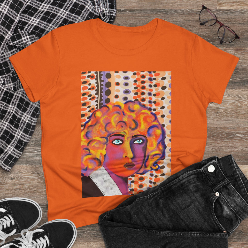 Artistic Nahui Olin Portrait Tee — Vibrant Pop Art Woman Graphic T‑Shirt