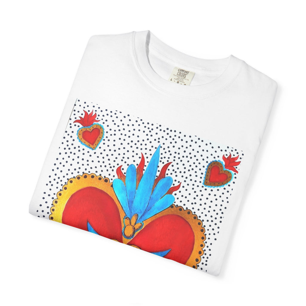 Winged Sacred Heart T-Shirt — Colorful Mexican Folk Art Graphic
