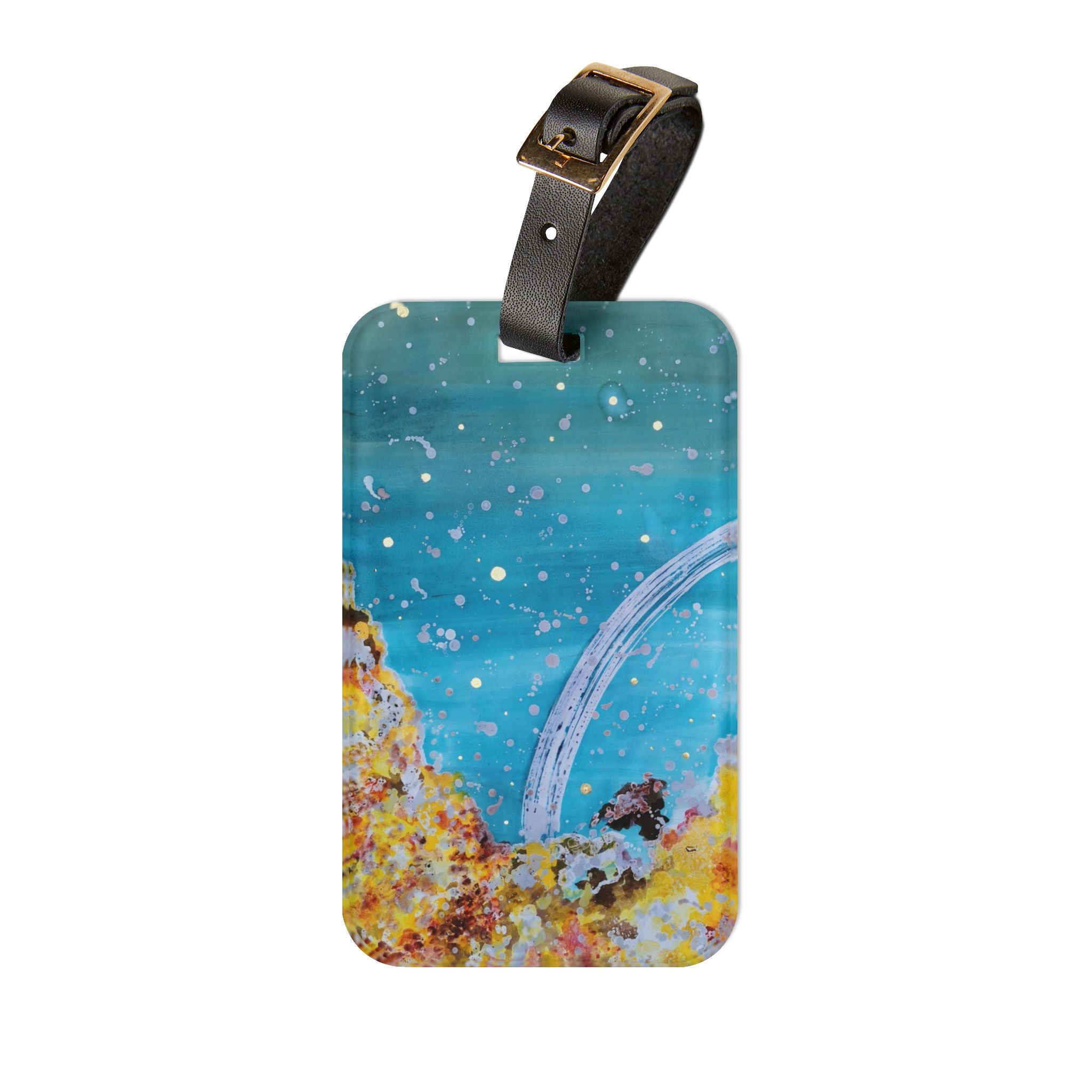 Luggage Tag — Abstract Ocean Blue Coral Design