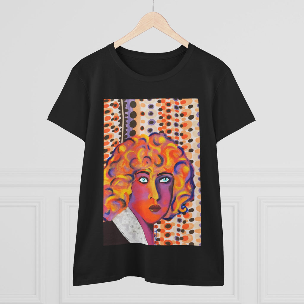 Artistic Nahui Olin Portrait Tee — Vibrant Pop Art Woman Graphic T‑Shirt