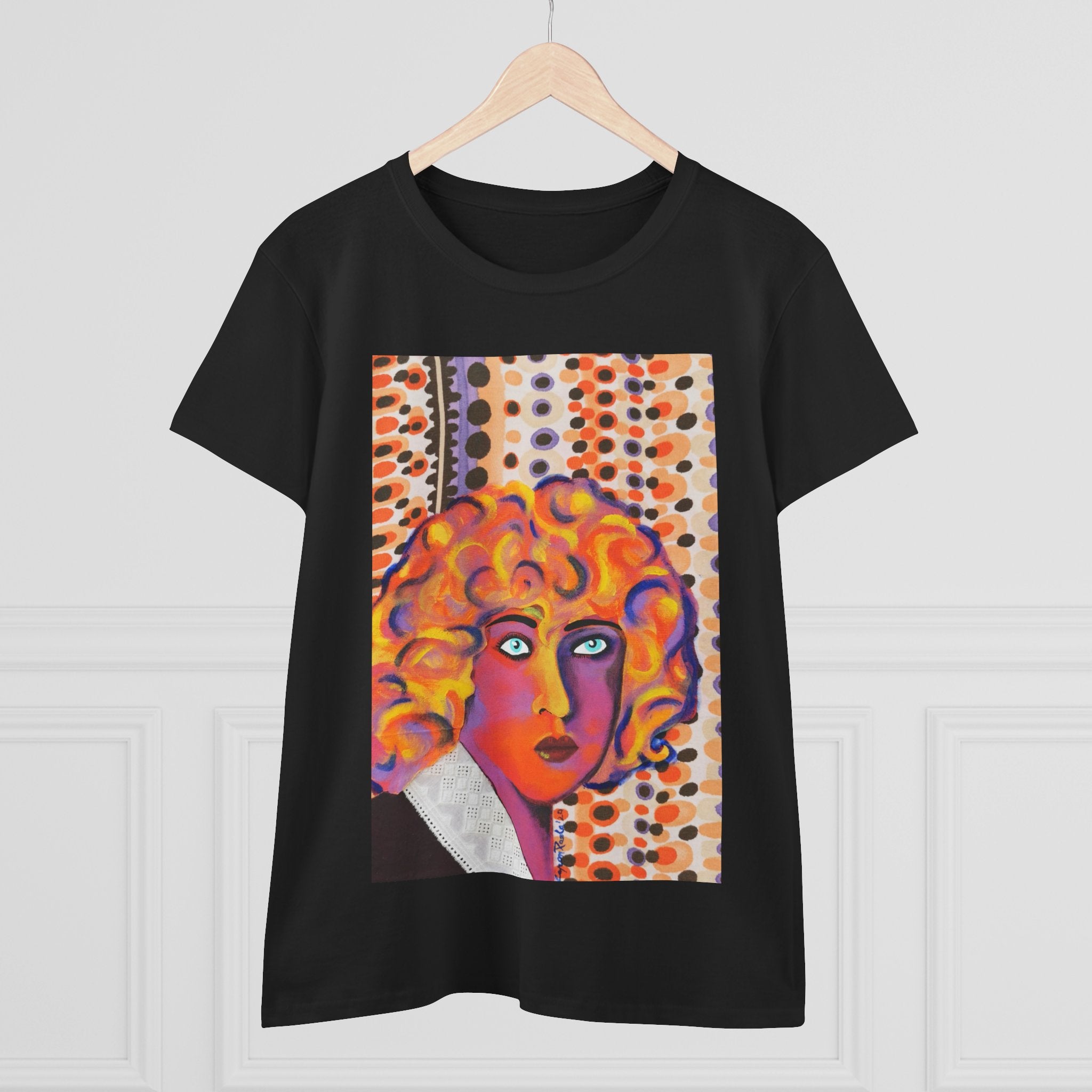Artistic Nahui Olin Portrait Tee — Vibrant Pop Art Woman Graphic T‑Shirt