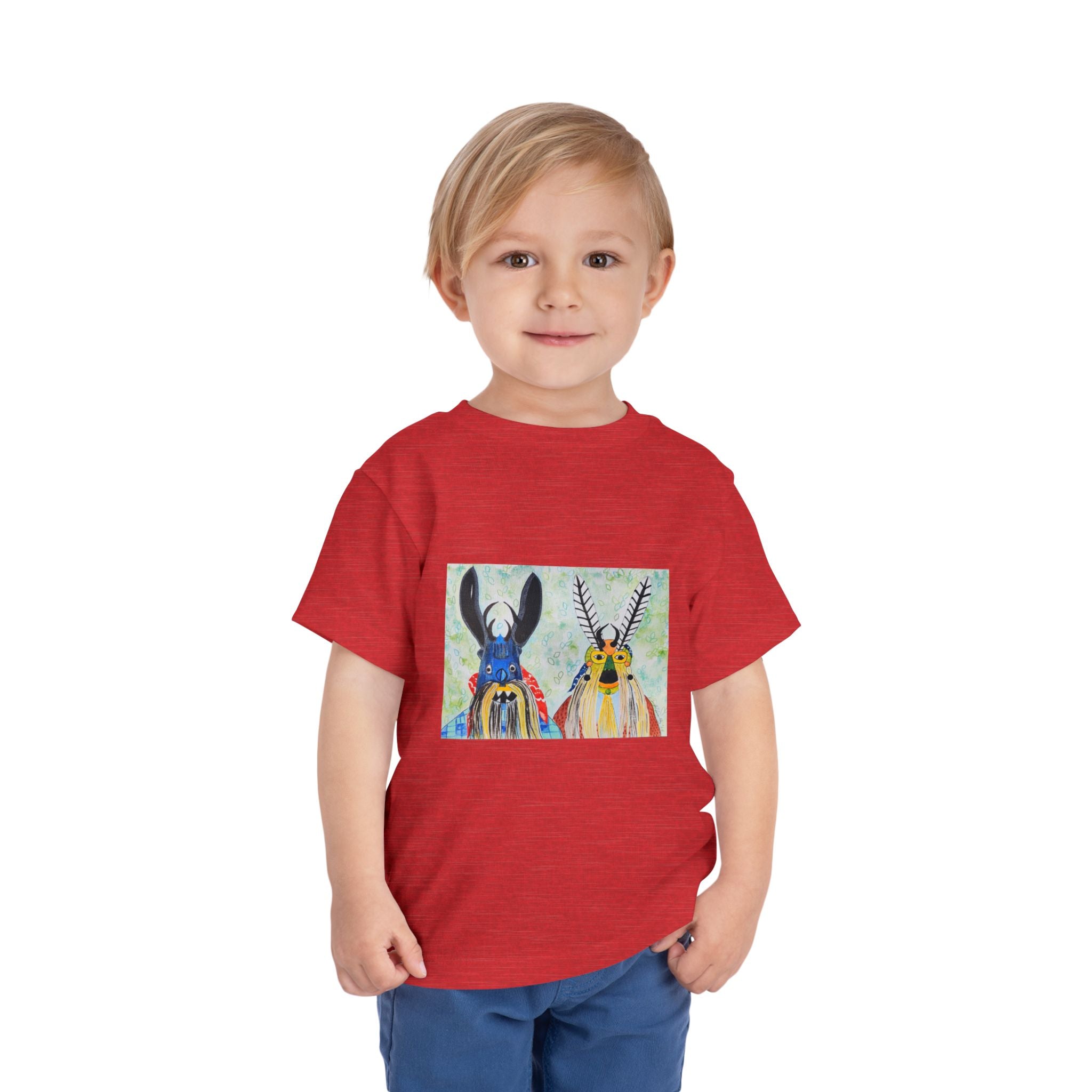 Toddler Tee — Colorful Folk Deer Illustration Kids Shirt