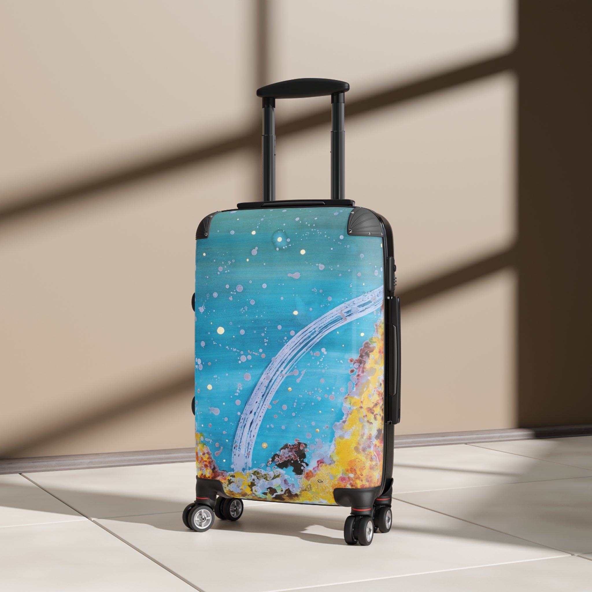 Ocean Arc Carry-On Suitcase — Abstract Blue Seascape Luggage
