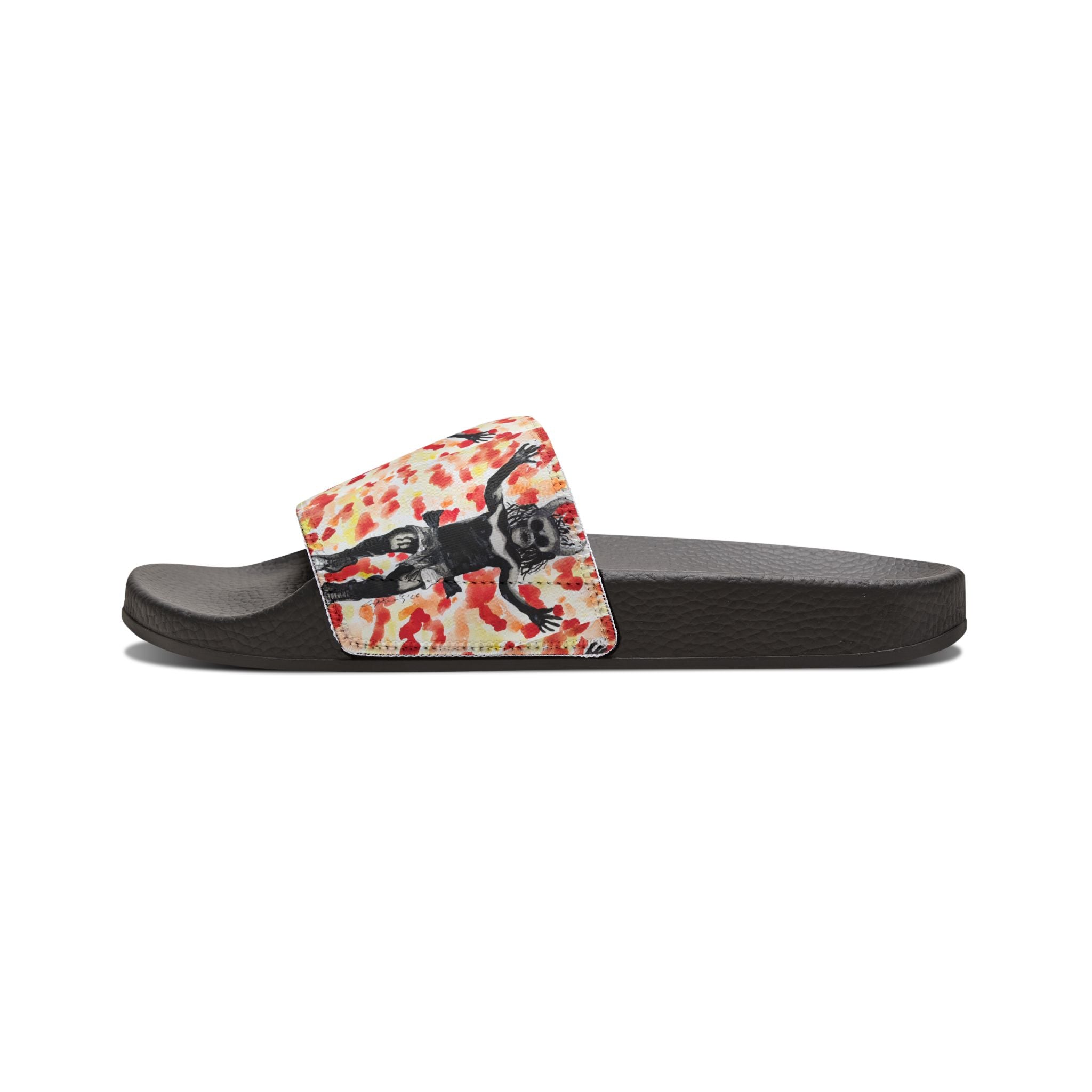 Men's Pizza Monkey Slide Sandals — Removable-Strap Pool Slides