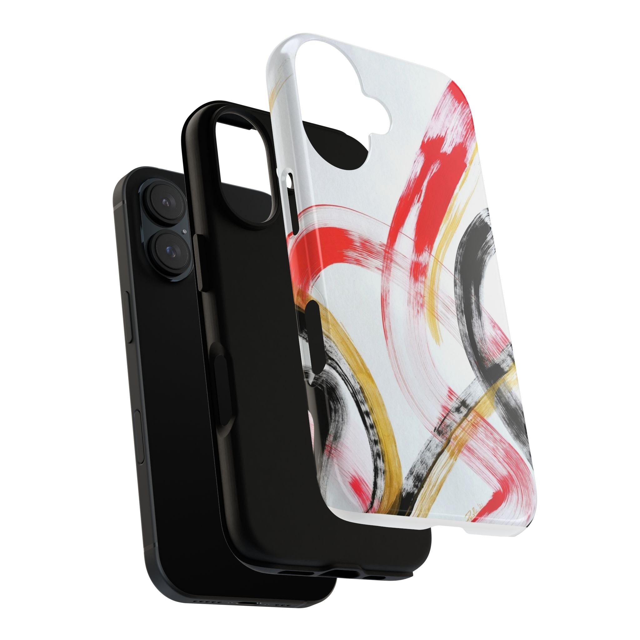 Tough Cases — Abstract Red & Black Brushstroke Phone Case by Paola Capon