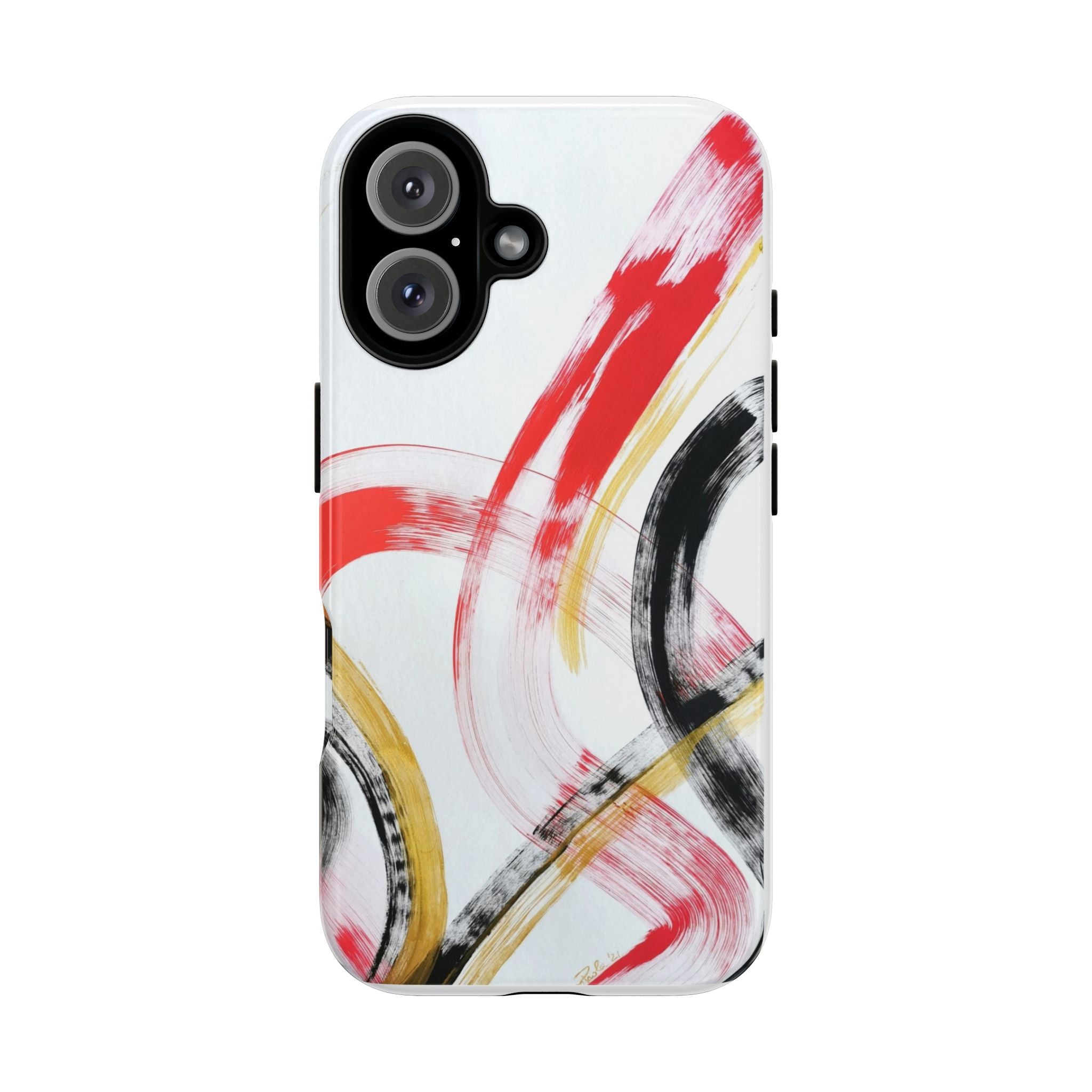 Tough Cases — Abstract Red & Black Brushstroke Phone Case by Paola Capon