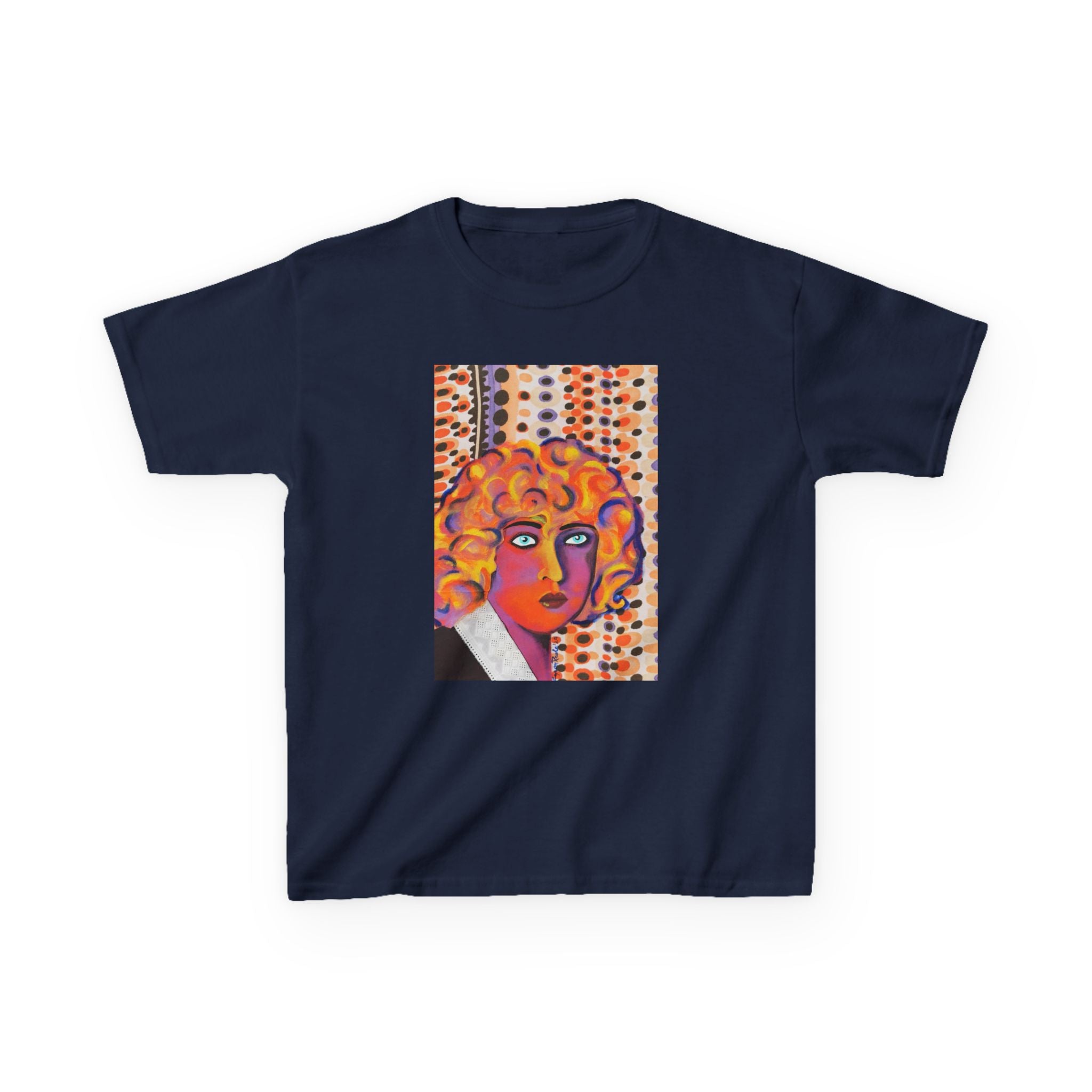 Kids Art Tee — Colorful Nahui Olin Pop Portrait Graphic