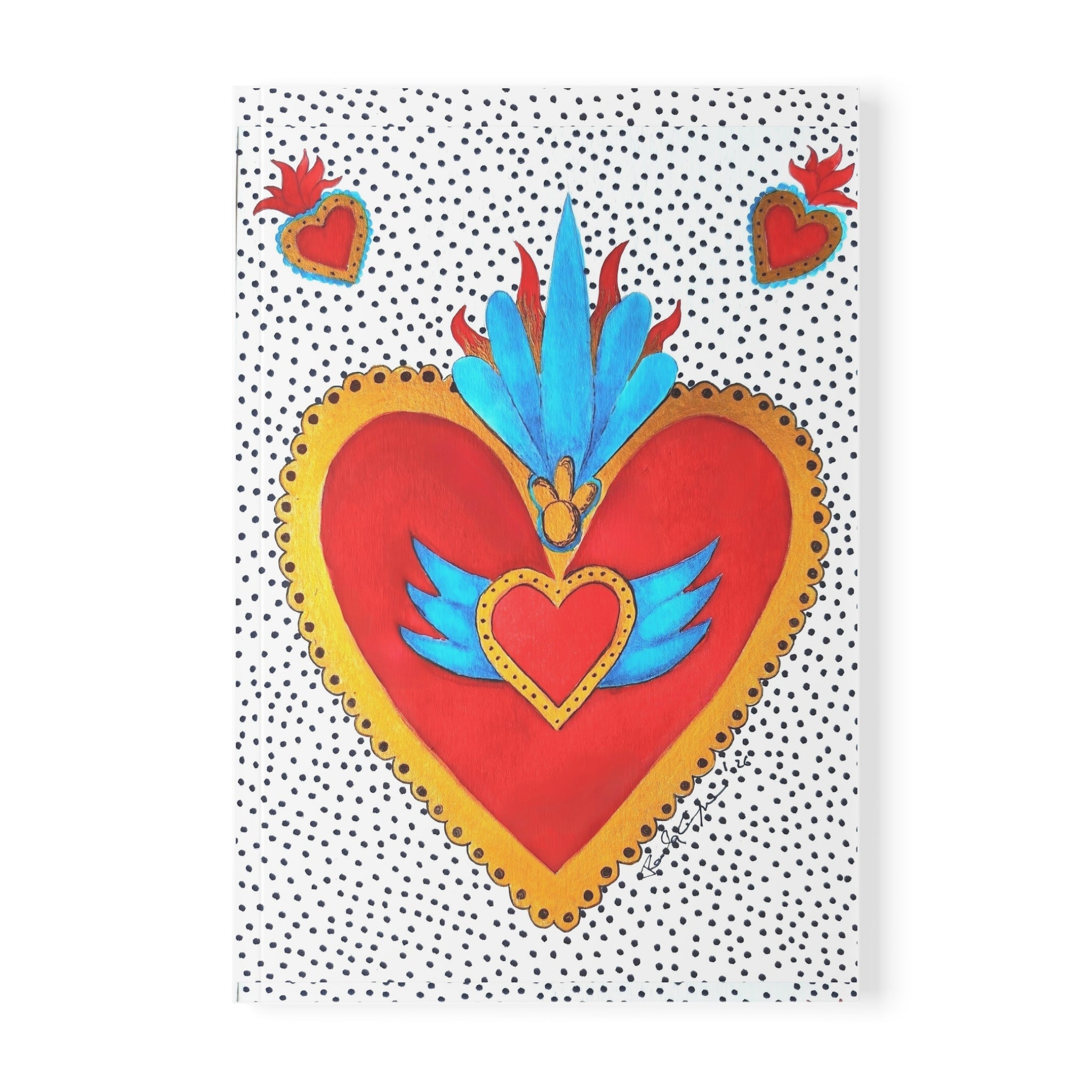 A5 Sacred Heart Notebook — Colorful Folk Art Journal