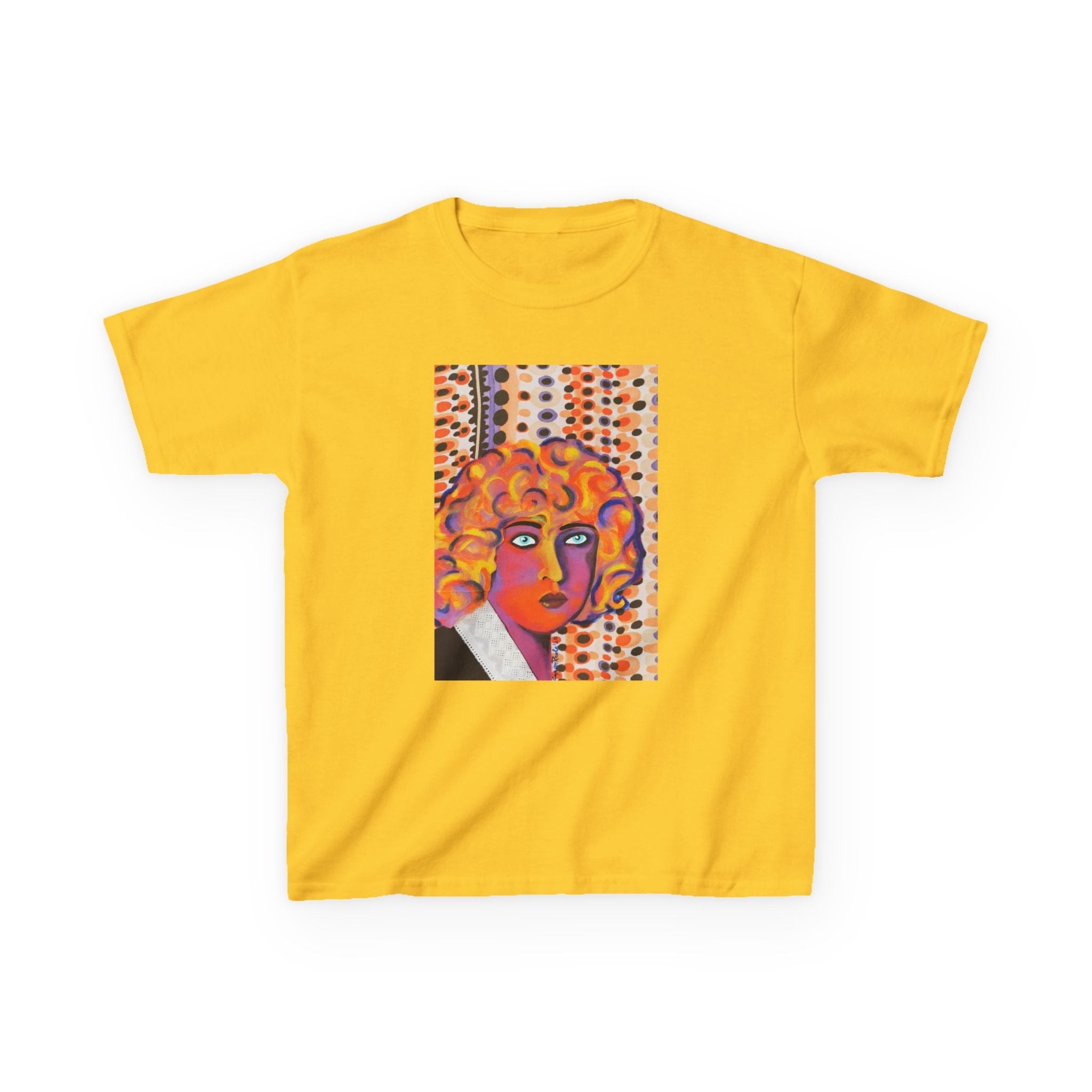Kids Art Tee — Colorful Nahui Olin Pop Portrait Graphic