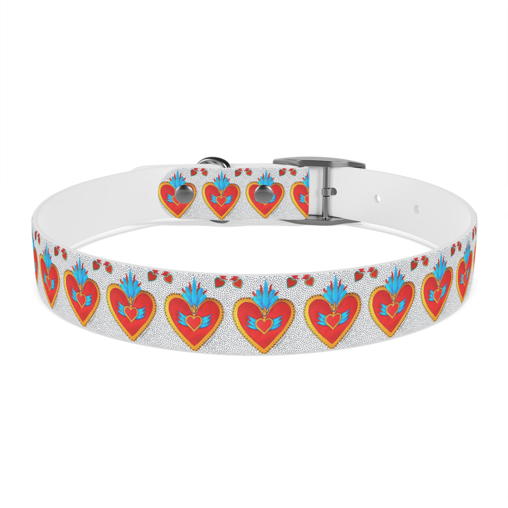 Collier pour chien motif Sacré-Cœur — Motif cœur coloré d'art populaire pour animaux de compagnie