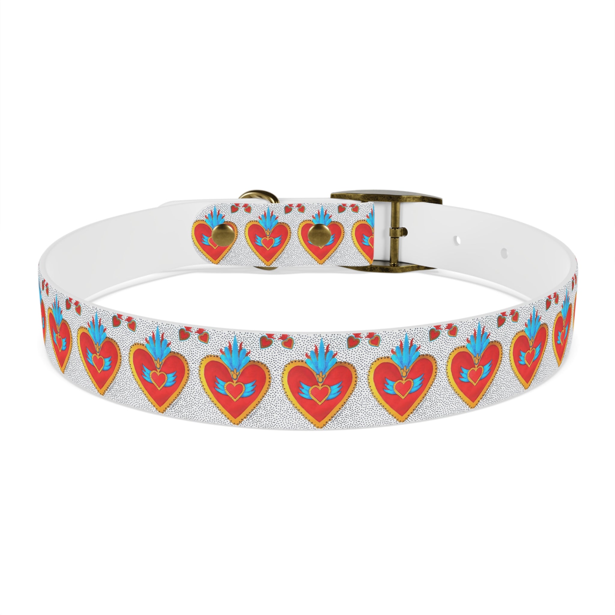 Collier pour chien motif Sacré-Cœur — Motif cœur coloré d'art populaire pour animaux de compagnie
