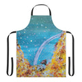 Cosmic Reef Apron — Ocean Galaxy Kitchen Apron with Blue & Coral Abstract Design