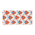 Heart Pattern Beach Towel — Colorful Retro Heart Print Towel for Summer & Pool