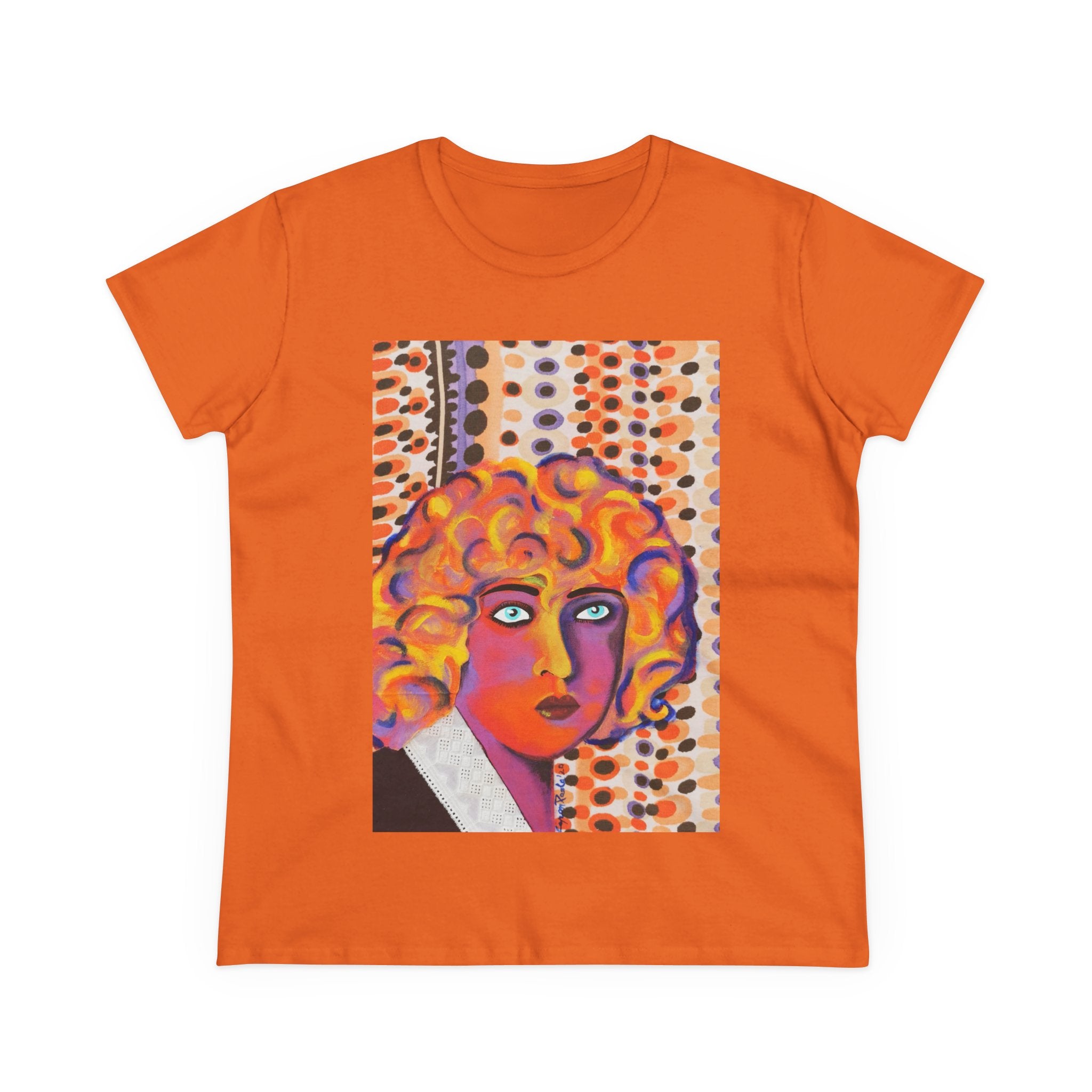 Artistic Nahui Olin Portrait Tee — Vibrant Pop Art Woman Graphic T‑Shirt