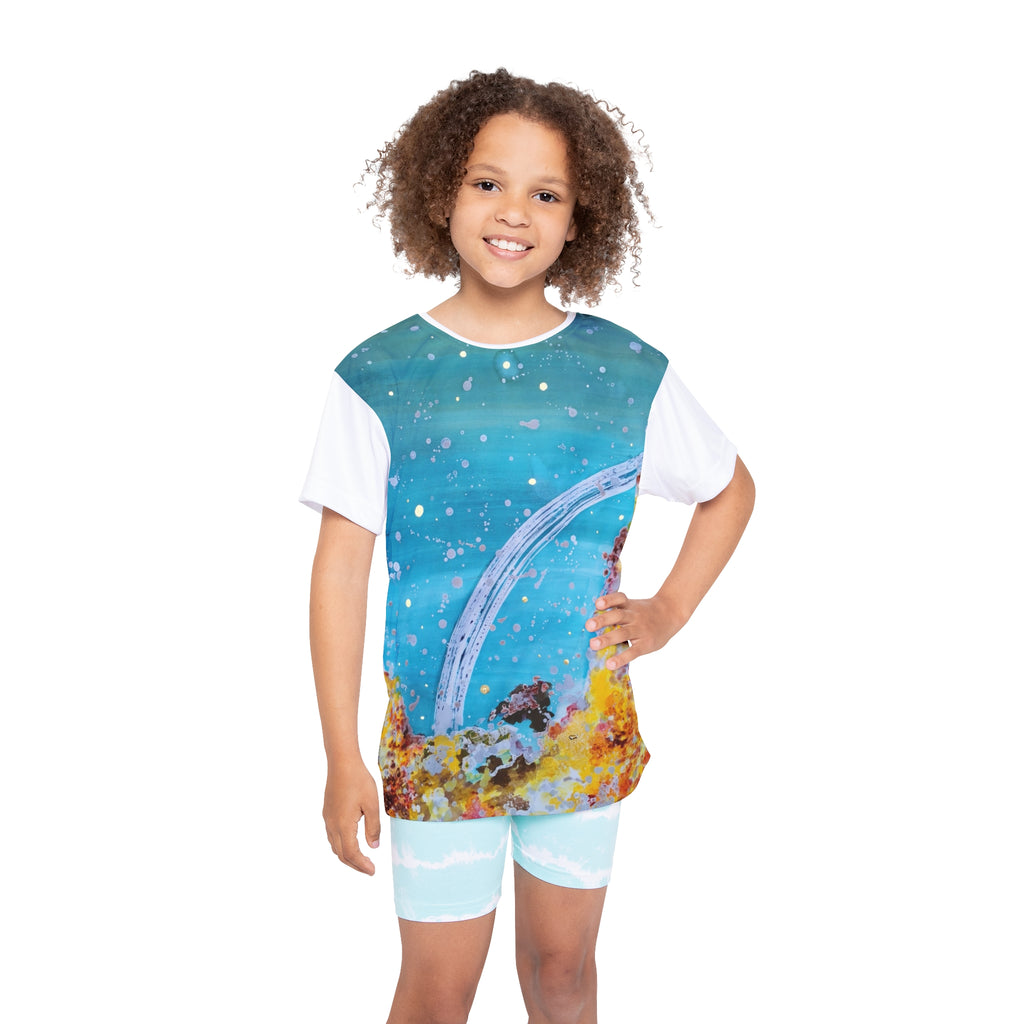 Kids Jersey - Colorful Cosmic Wave Sports Tee (All-Over Print)