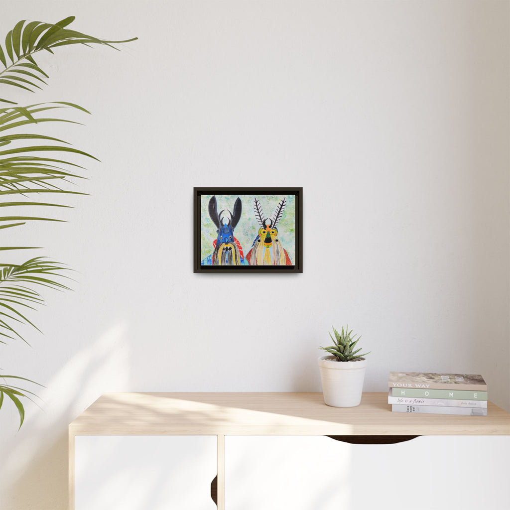 Colorful Folk Mask Matte Canvas Print (Framed)