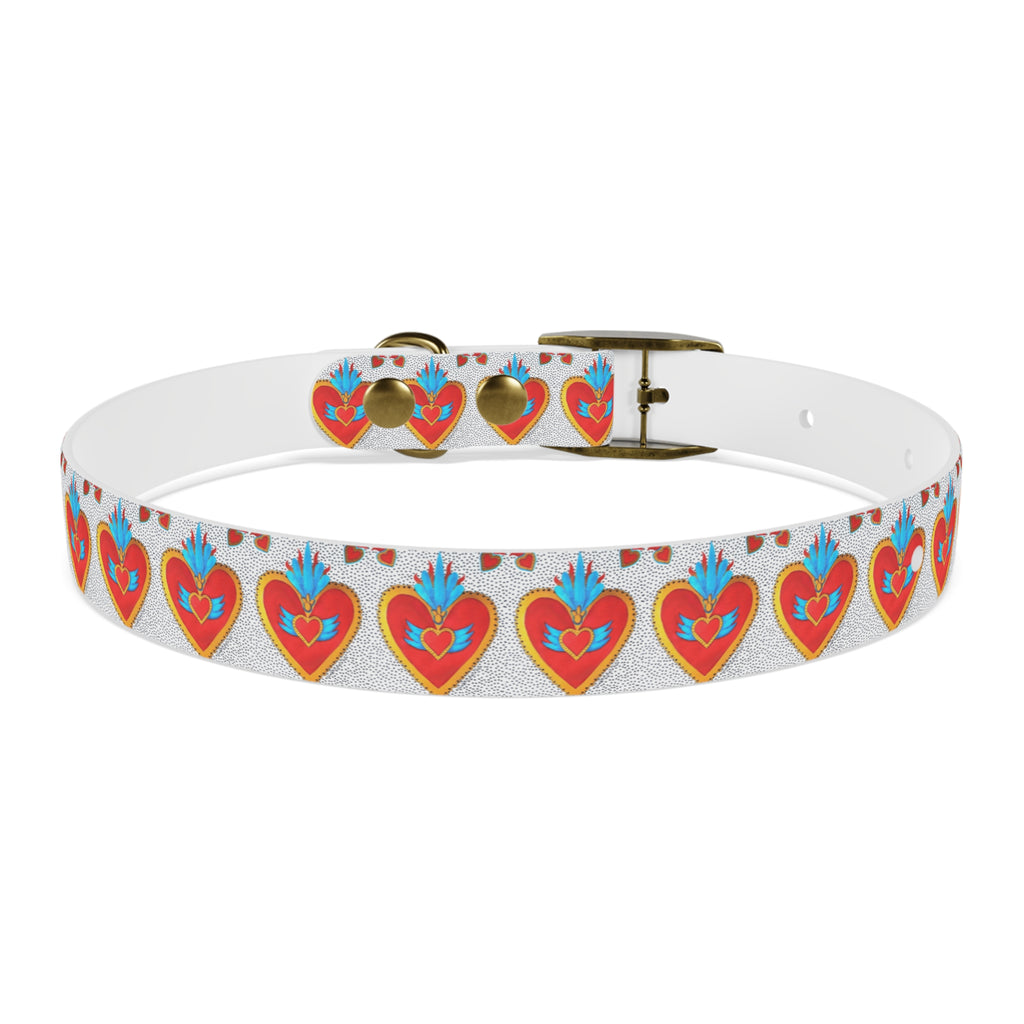 Collier pour chien motif Sacré-Cœur — Motif cœur coloré d'art populaire pour animaux de compagnie