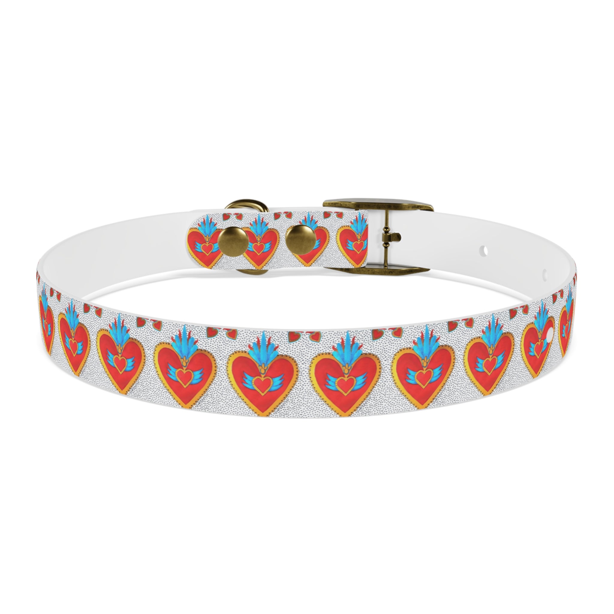 Collier pour chien motif Sacré-Cœur — Motif cœur coloré d'art populaire pour animaux de compagnie