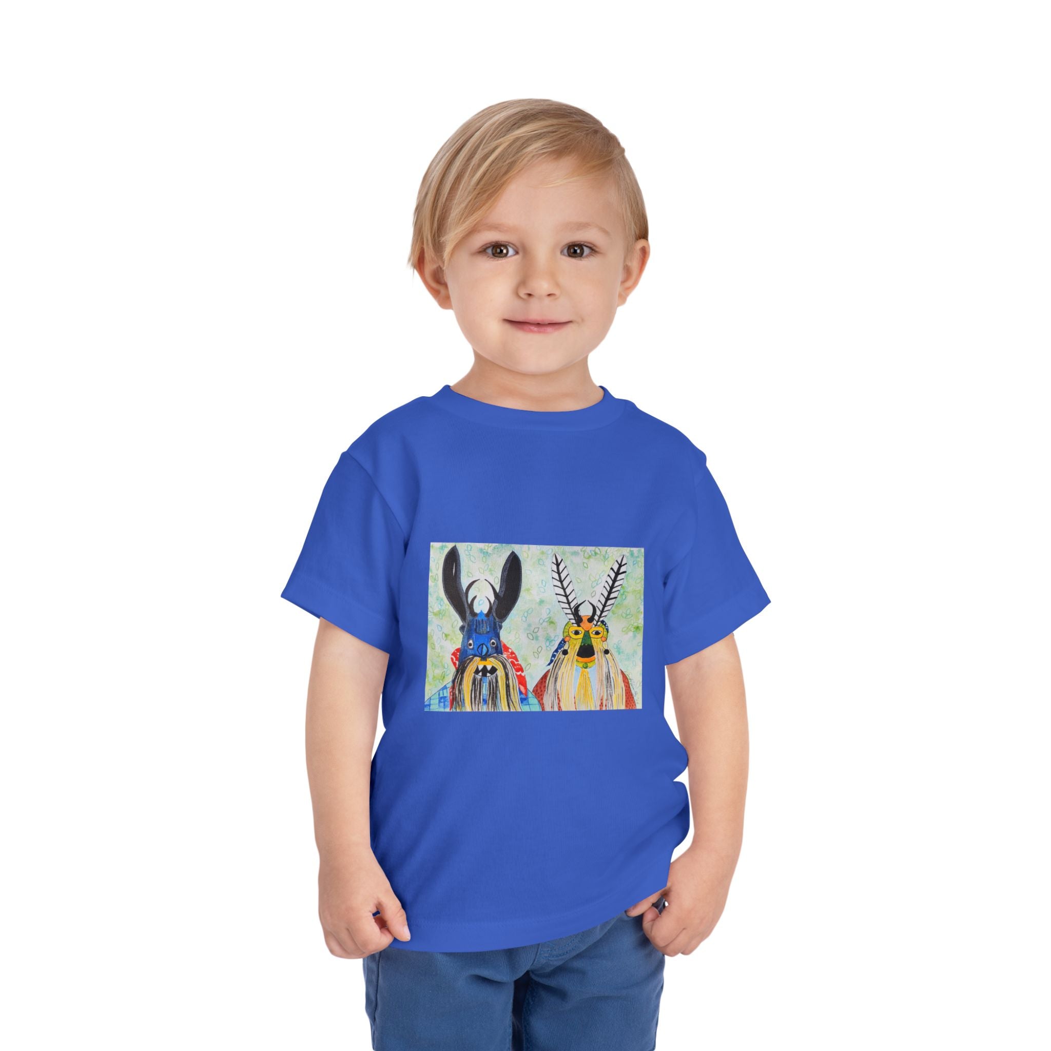 Toddler Tee — Colorful Folk Deer Illustration Kids Shirt