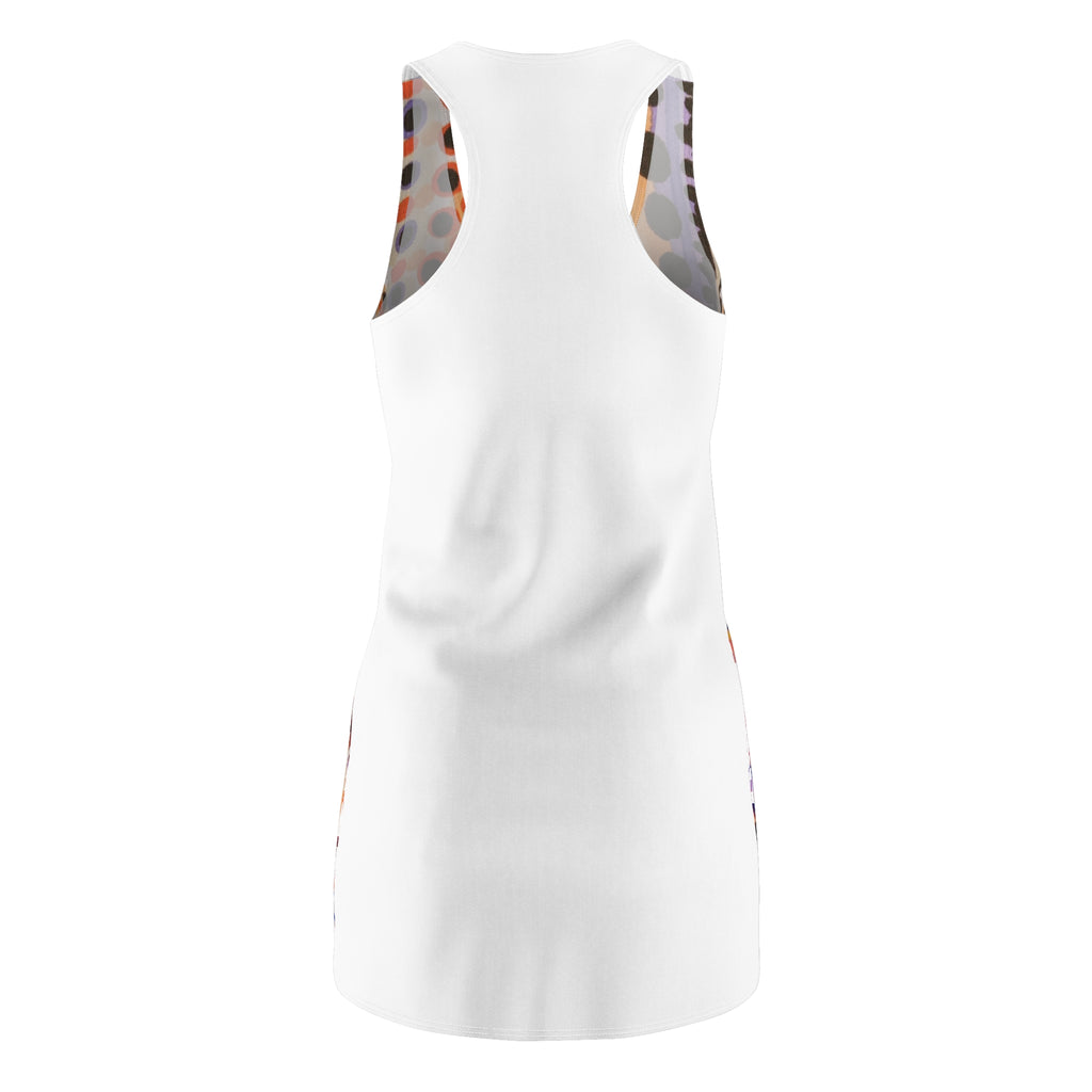 Abstract Pop Art Racerback Dress — Bold Colorful Portrait Print