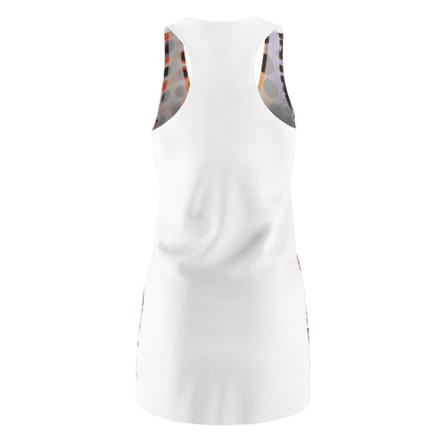 Abstract Pop Art Racerback Dress — Bold Colorful Portrait Print