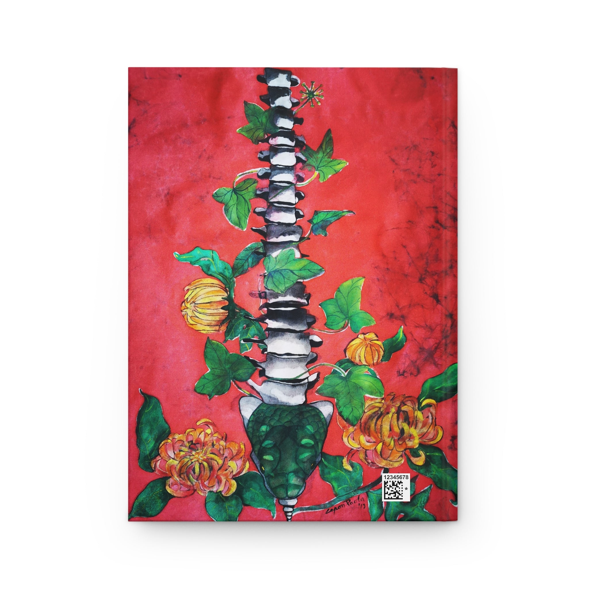 Floral Spine Hardcover Journal — Botanical Anatomy Art Notebook