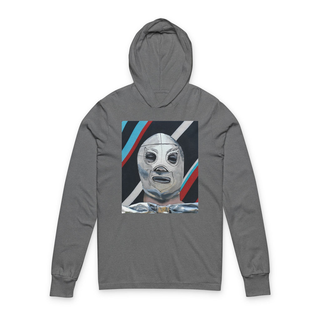 "El Santo" Luchador Mask Hooded Long Sleeve Tee — Retro Wrestling Poster Graphic