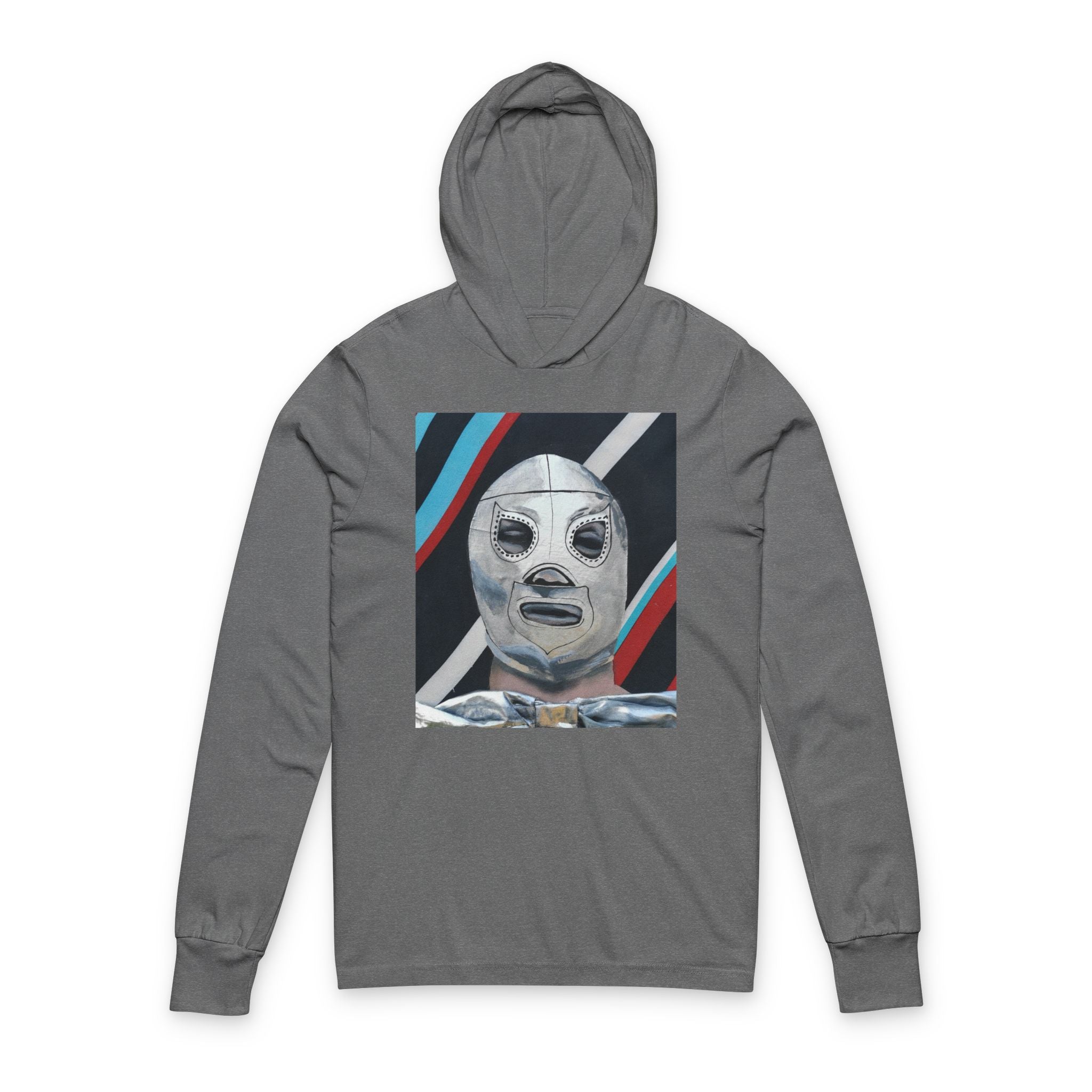 "El Santo" Luchador Mask Hooded Long Sleeve Tee — Retro Wrestling Poster Graphic