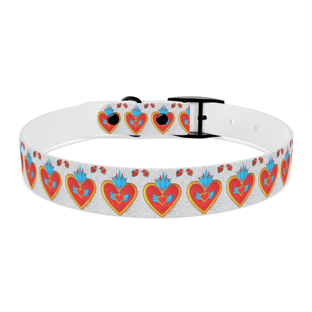 Collier pour chien motif Sacré-Cœur — Motif cœur coloré d'art populaire pour animaux de compagnie