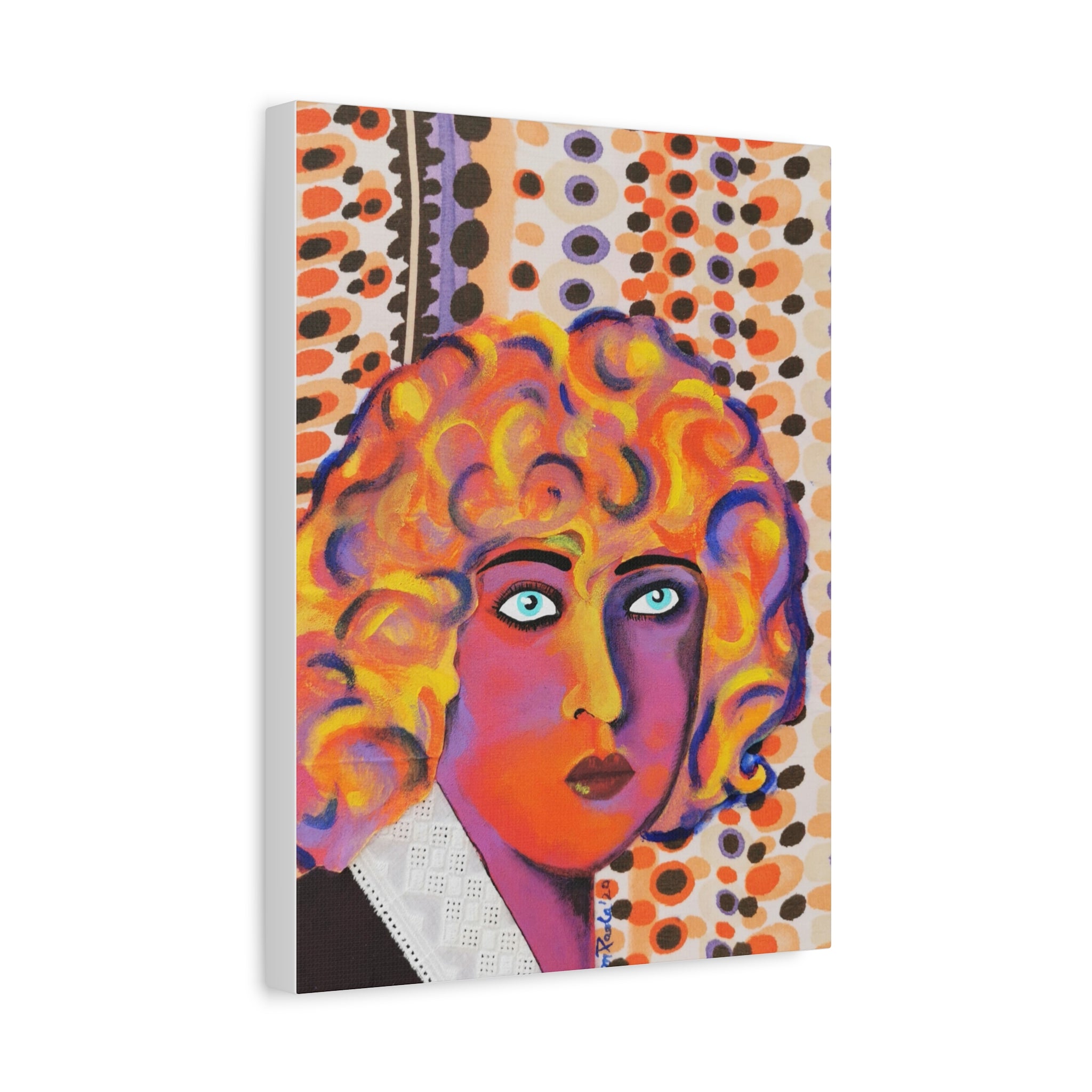 Colorful Pop Art Nahui Olin Portrait Canvas - Matte Stretched Wall Art