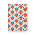Sacred Heart Pattern Hardcover Journal — Floral Red Heart Notebook