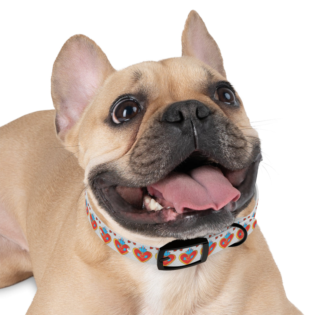 Collier pour chien motif Sacré-Cœur — Motif cœur coloré d'art populaire pour animaux de compagnie