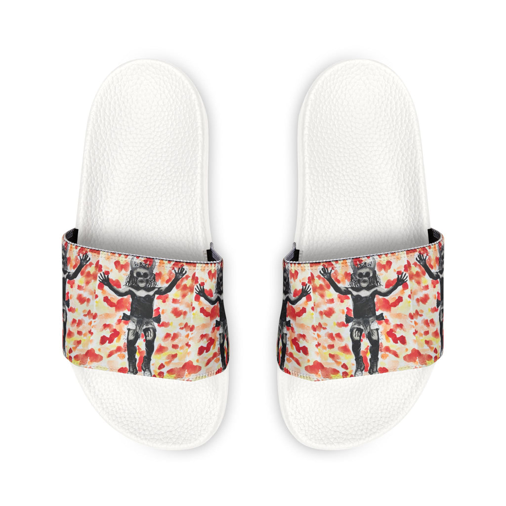 Men's Pizza Monkey Slide Sandals — Removable-Strap Pool Slides
